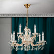 Candelabru clasic cristal Aur 24k 9xE14/40W, Maria Theresia-A LU 2211/6+3 MT Gold Orion